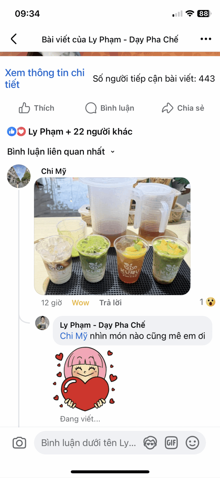 Phản hồi của học viên SaLy Academy kèm ảnh thành phẩm đồ uống (14/15)