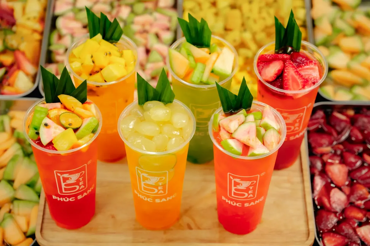 Menu trà trái cây thành phẩm